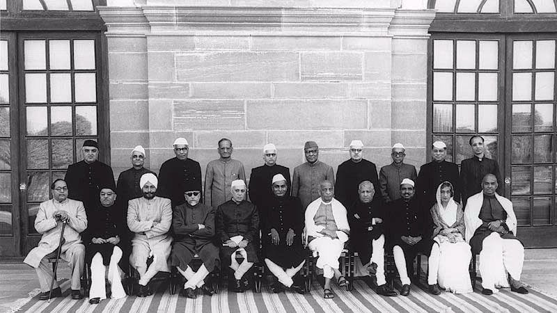 The first cabinet of independent India circa 31 January 1950