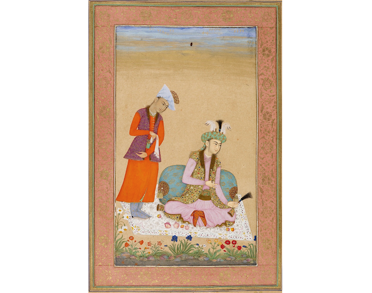 A Prince Holding A Turban Ornament, attributed to Muhammad Khan, c. 1633 33
