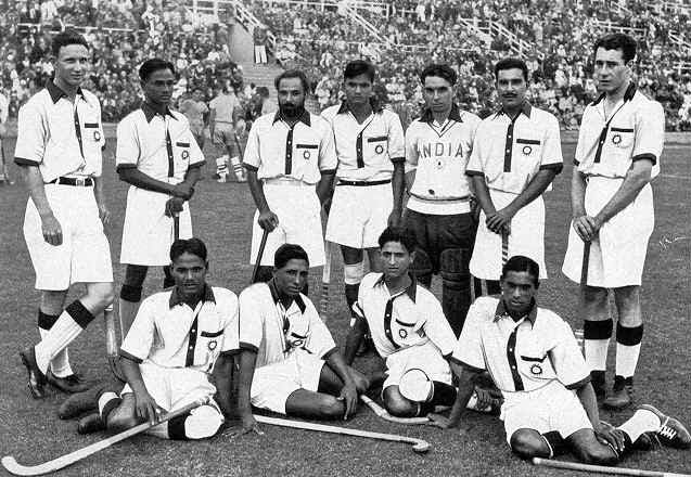 The Indian Hockey team at the 1936 Berlin Olympics, later going on to defeat Germany 8–1 in the final 