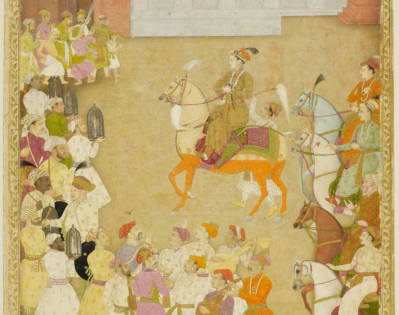 Wedding procession of Dara Shikoh, with Shah Shuja and Aurangzeb behind him