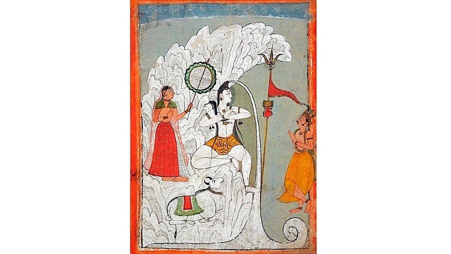Shiva bearing the descent of Ganga river, 1740 CE