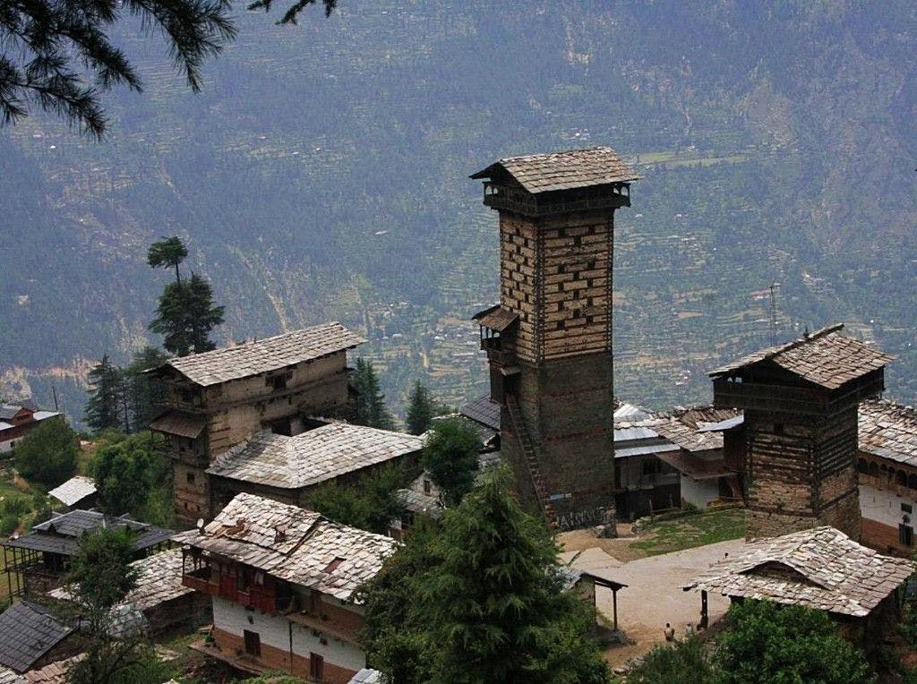 The great tower temple of Chaini is the tallest free-standing structure built in local vernacular architecture in Himachal Pradesh