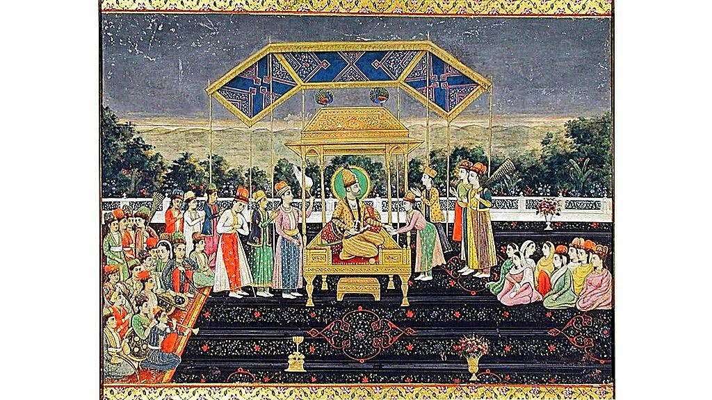 Nadir Shah on the Peacock throne