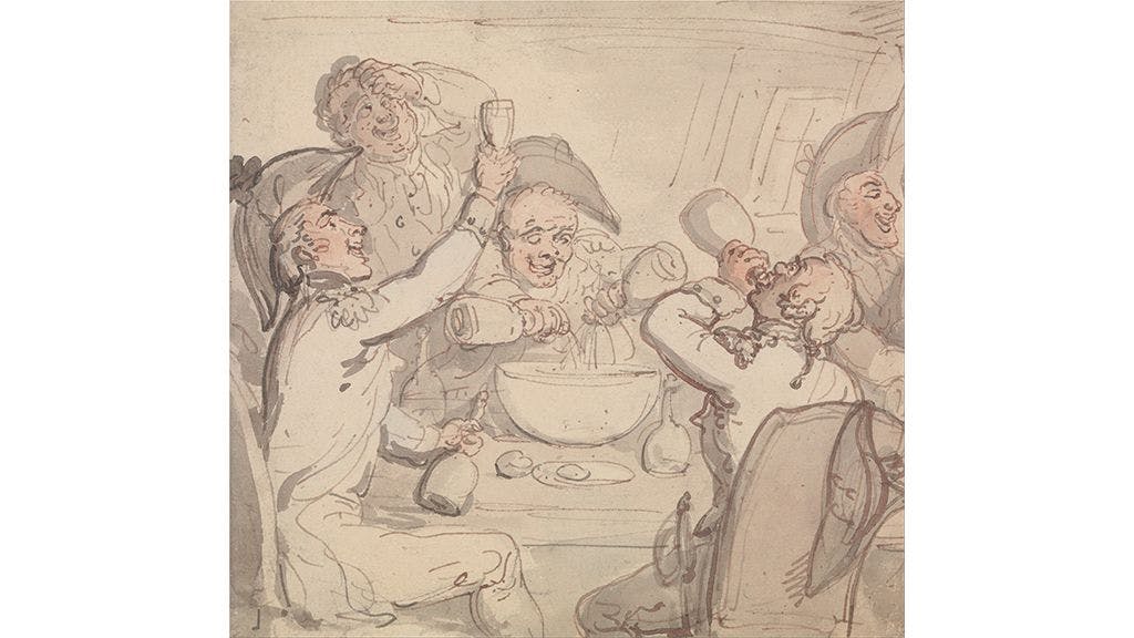 ‘Naval Officers and a Bowl of Punch’ by Thomas Rowlandson c. 1790