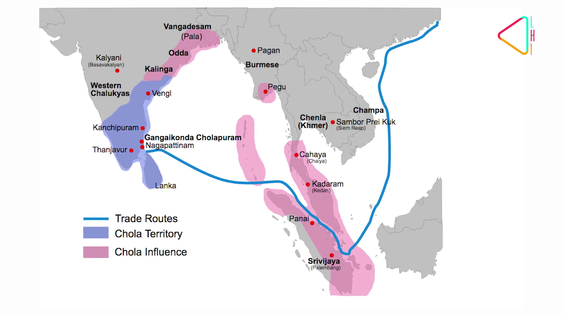 The expanse of the Chola empire
