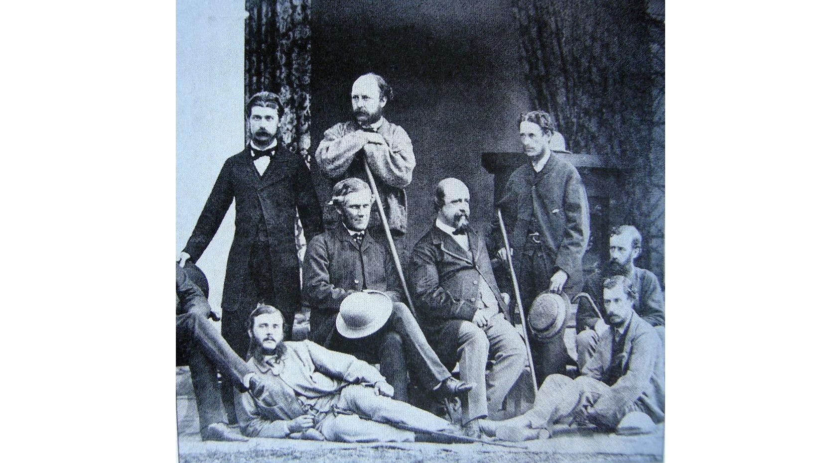 Cunningham with his colleagues during his early days
