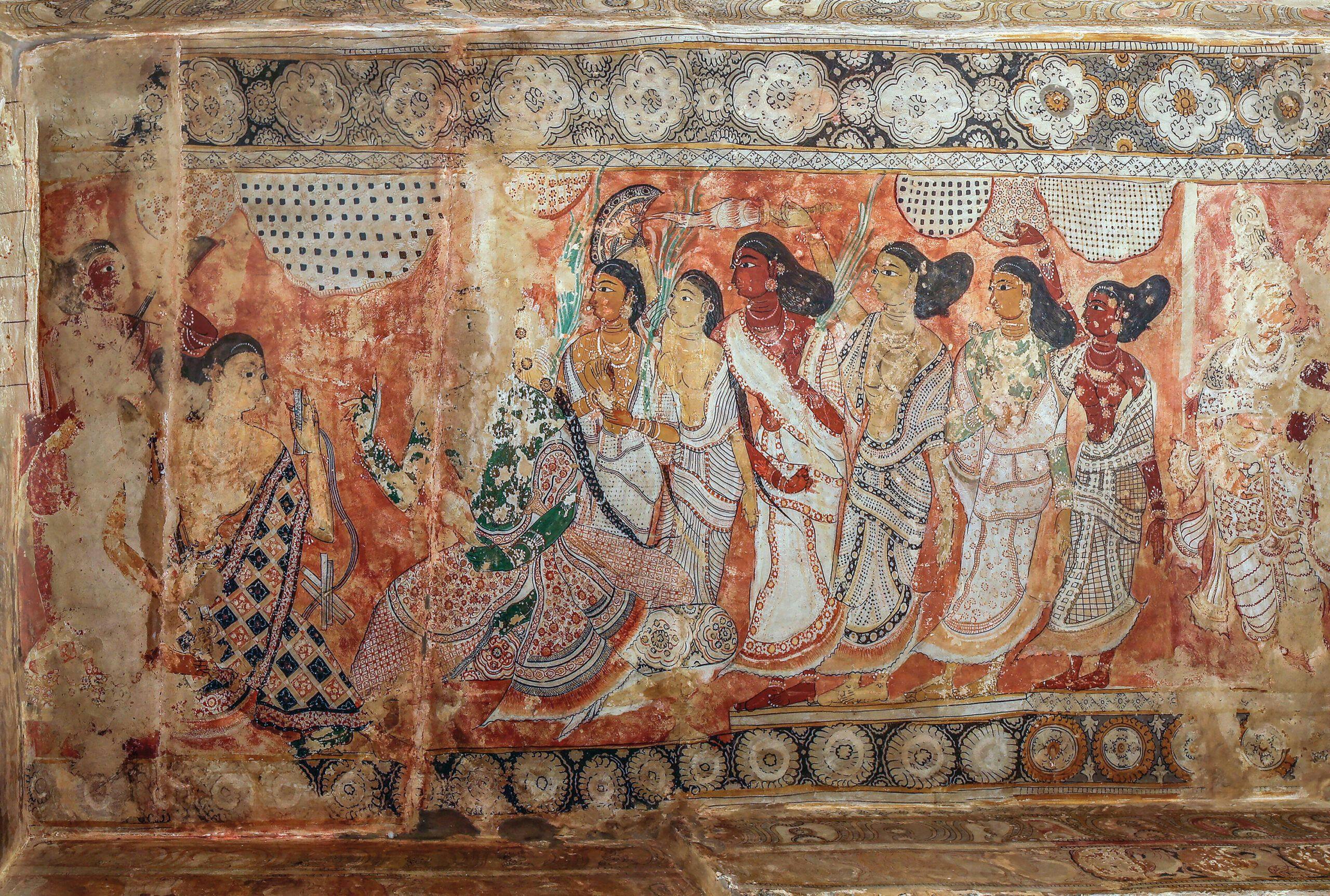 Panel 4, Scene 1, detail of 'Parvati's Toilet'