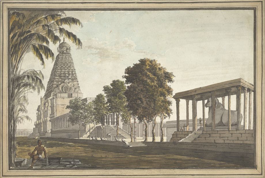 The Brihadisvara Temple with the Nandi pavilion, 1801