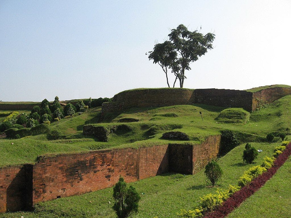The ramparts of Mahasthangarh