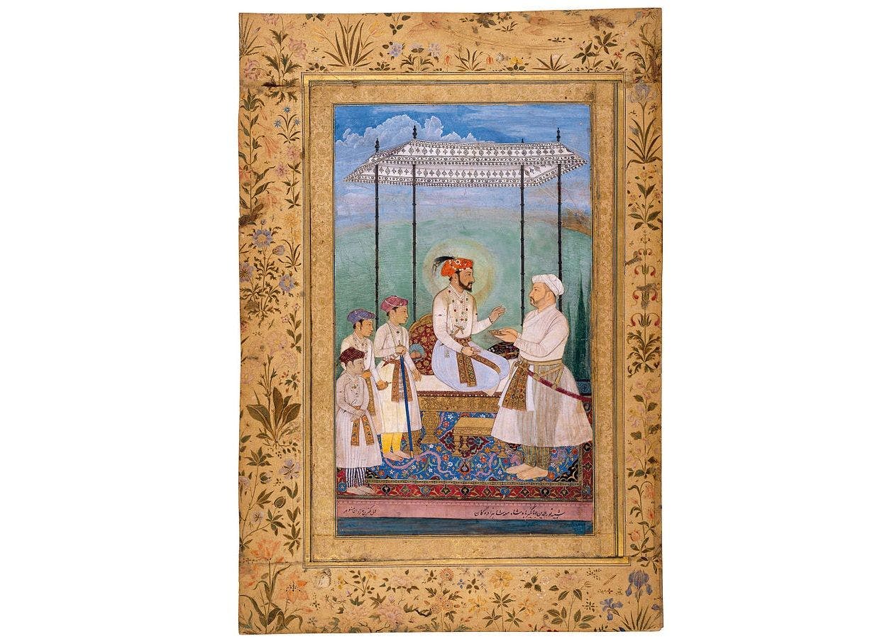 Shah Jahan, His Three Sons – Dara, Shuja, Aurangzeb – and Wazir Asaf Khan by Manohar