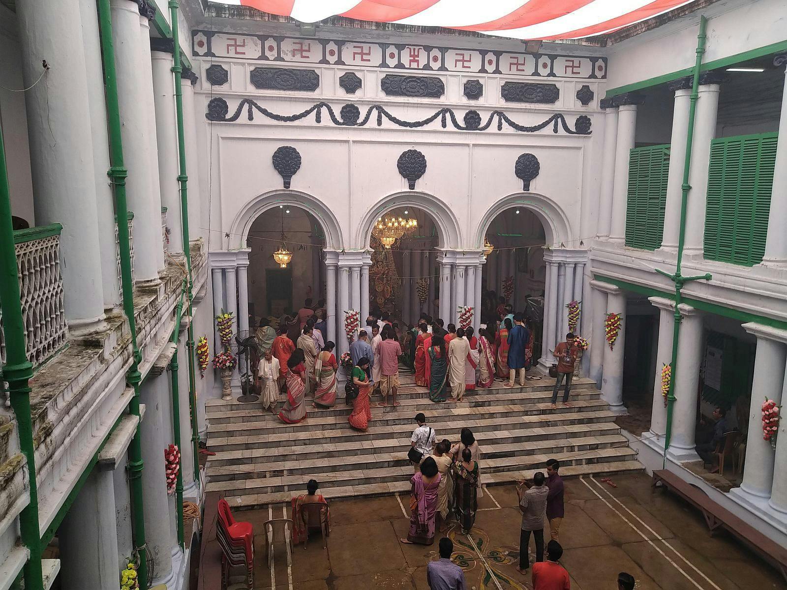 Scenario of Durga Puja of an affluent house at Kolkata 