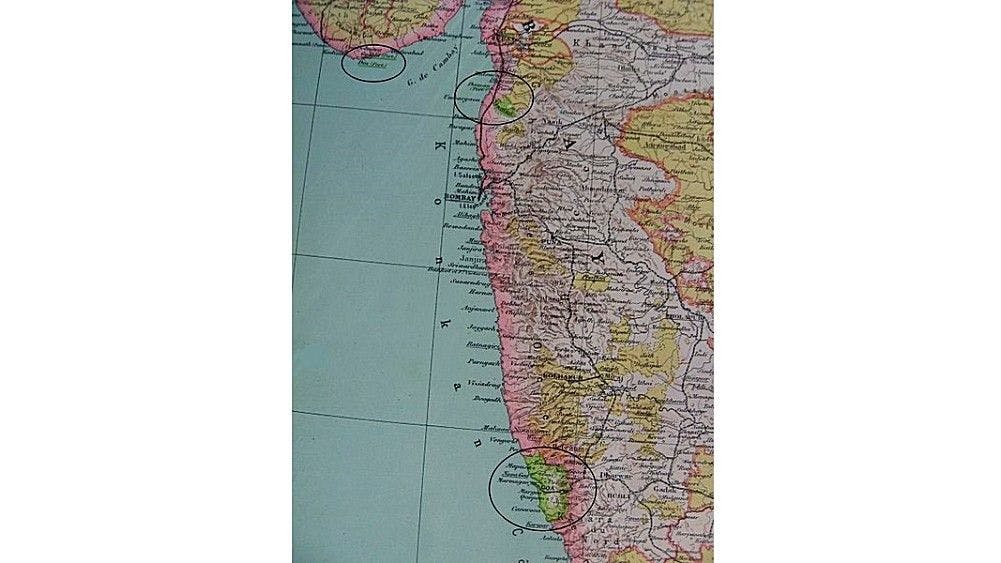 Map showing Portuguese India in 1923 CE