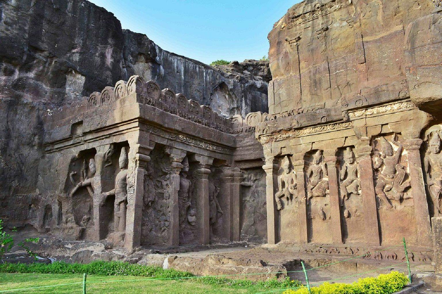 Exterior wall of the Kailasa temple