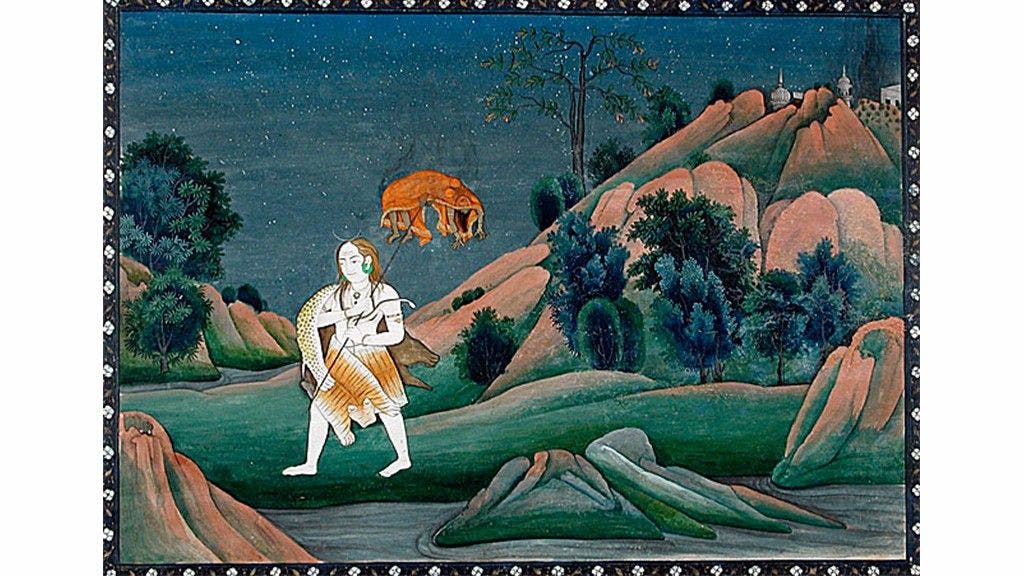 Painting of Shiva carrying Sati’s corpse