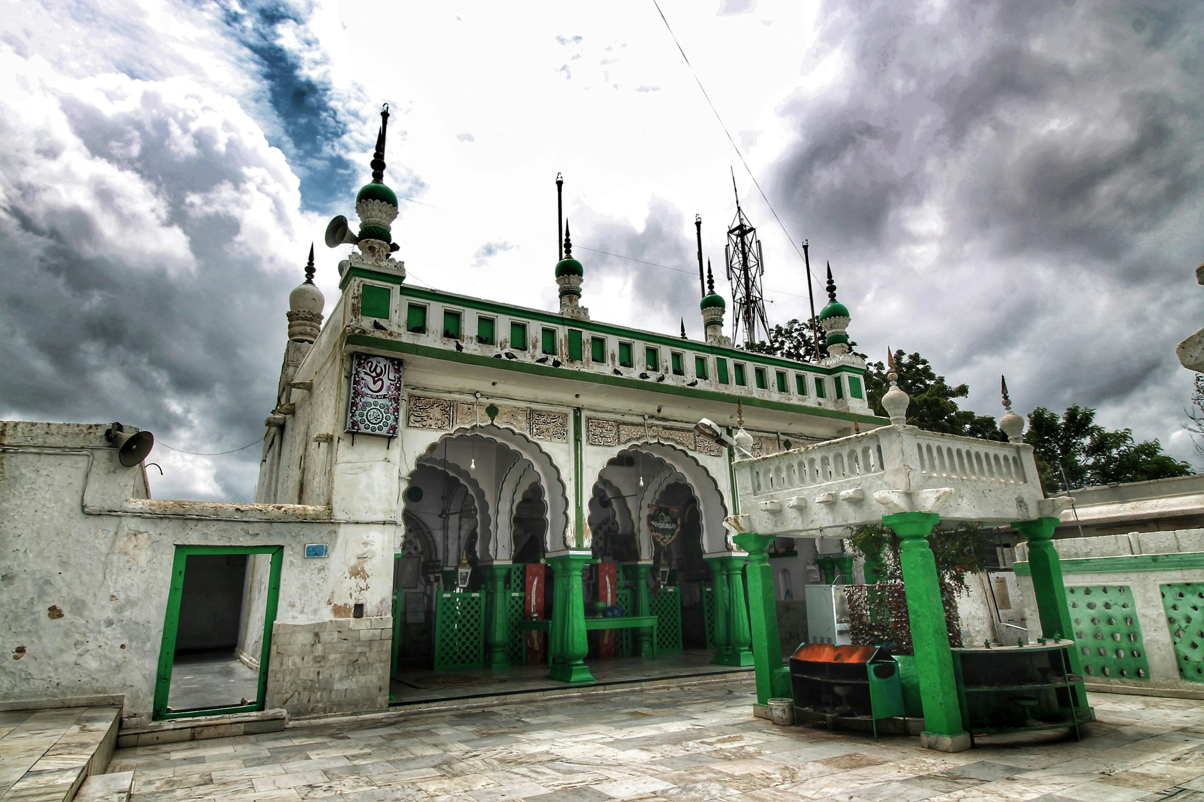 The dargah, perched on top of the hill