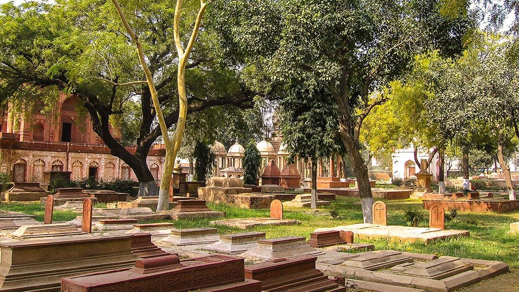 The Roman Catholic cemetery in Agra