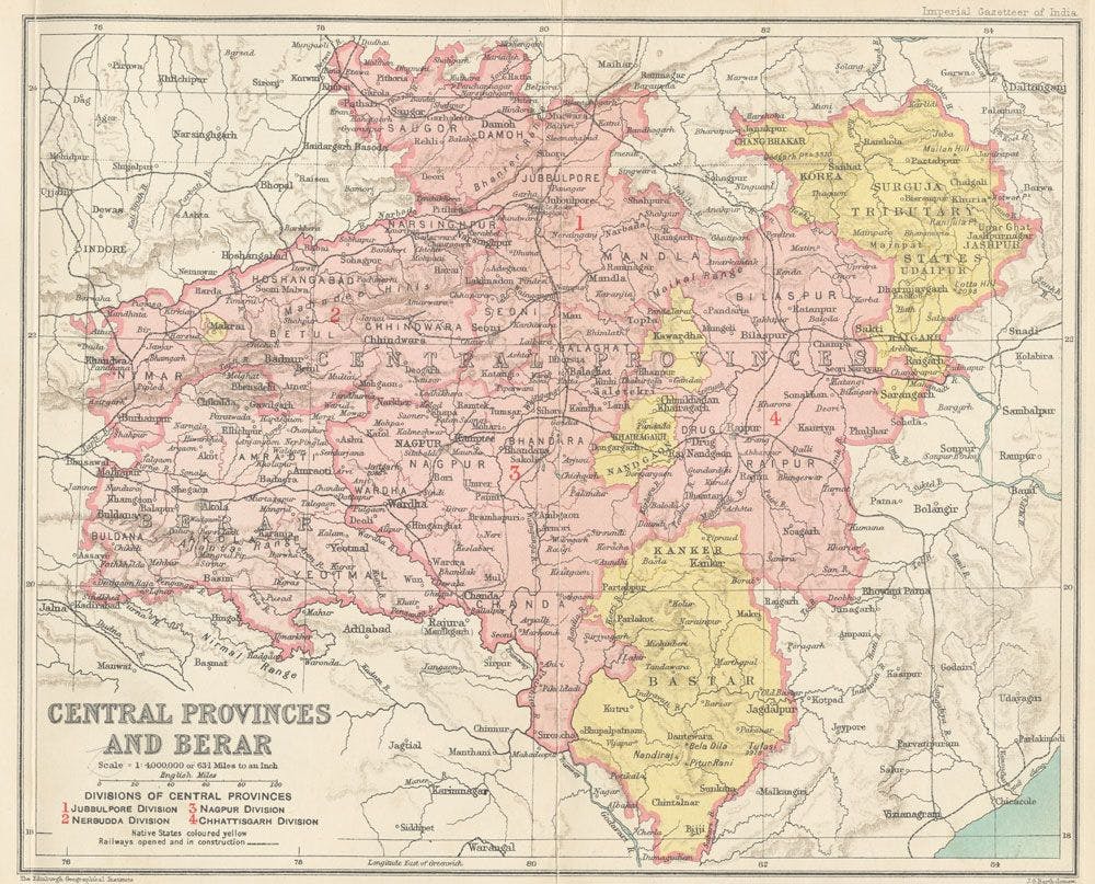 Map of the Central Provinces