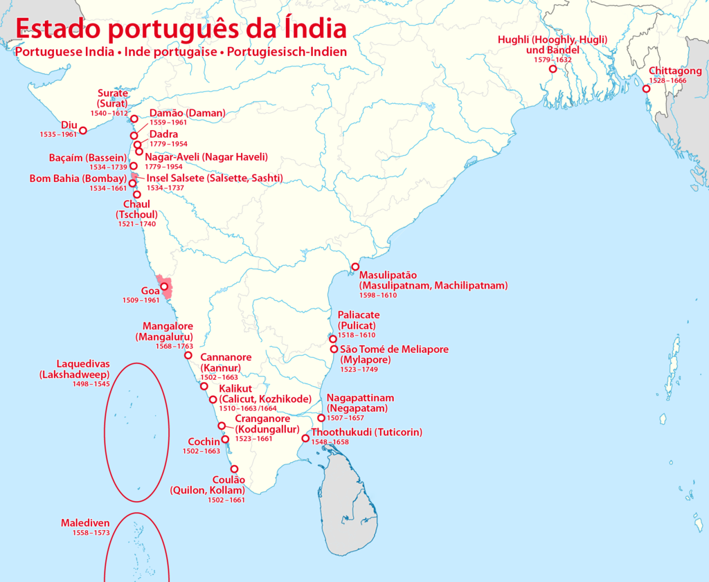 Portuguese colonies and settlements in India | Wikimedia Commons