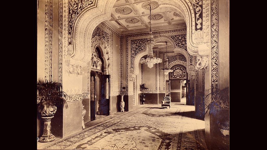 Hathi Hall, Laxmi Vilas Palace, Baroda, c. 1895