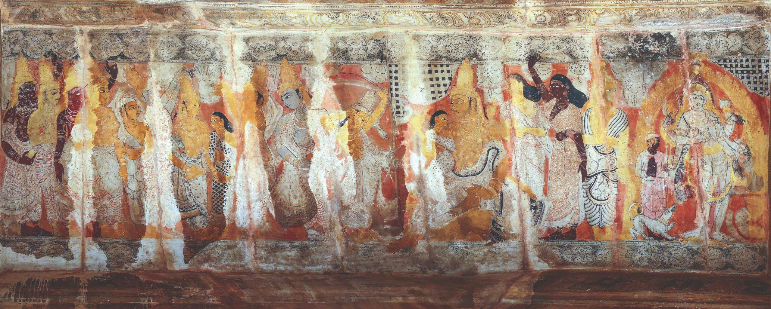 Panel A2, Scene 2, detail of 'Arjuna wins Draupadi's hand'