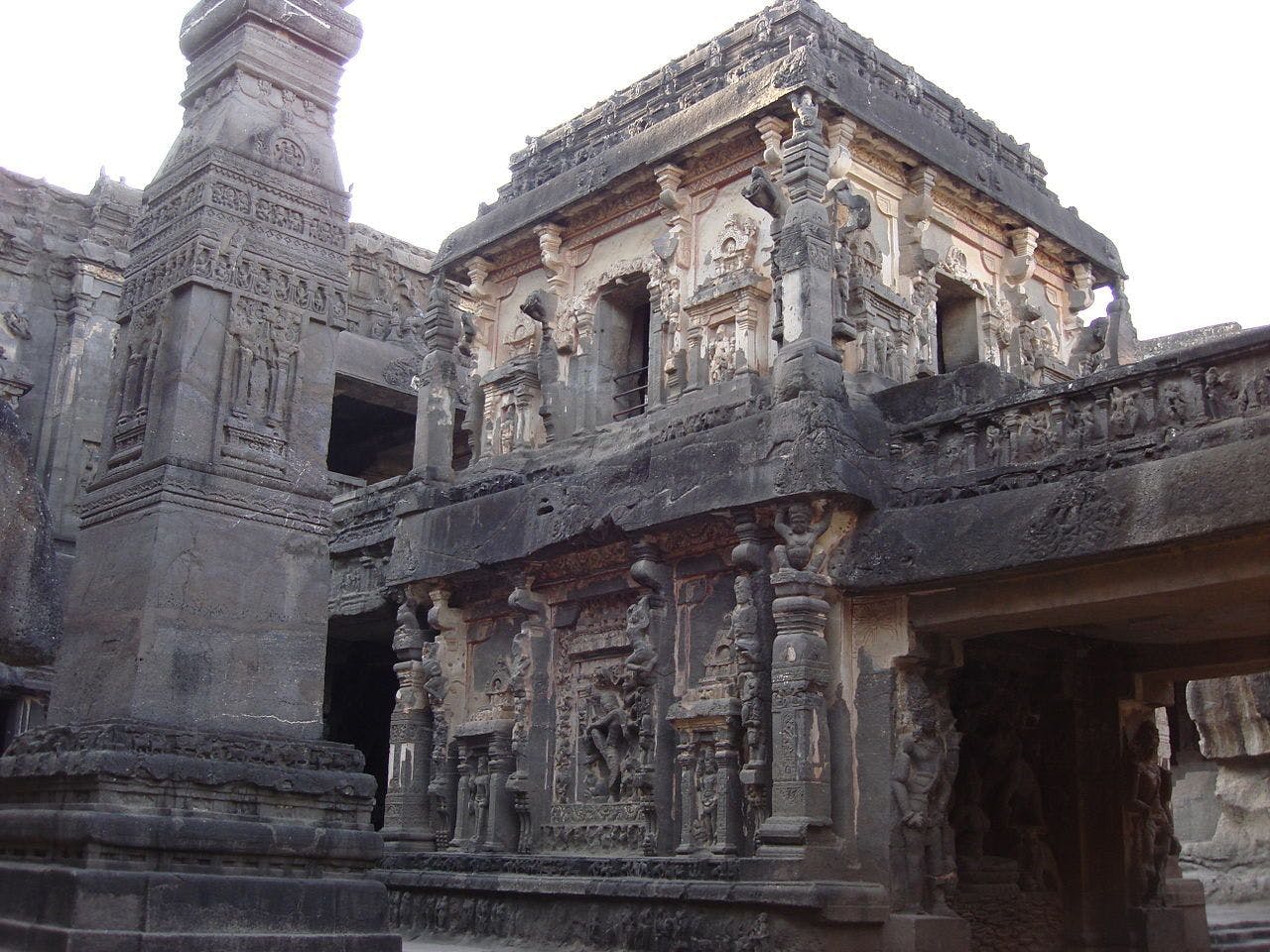 The Nandi mandapa and main Shiva temple are each about 7 metres high, and built on two storeys