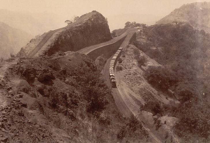 The reversing section of the incline