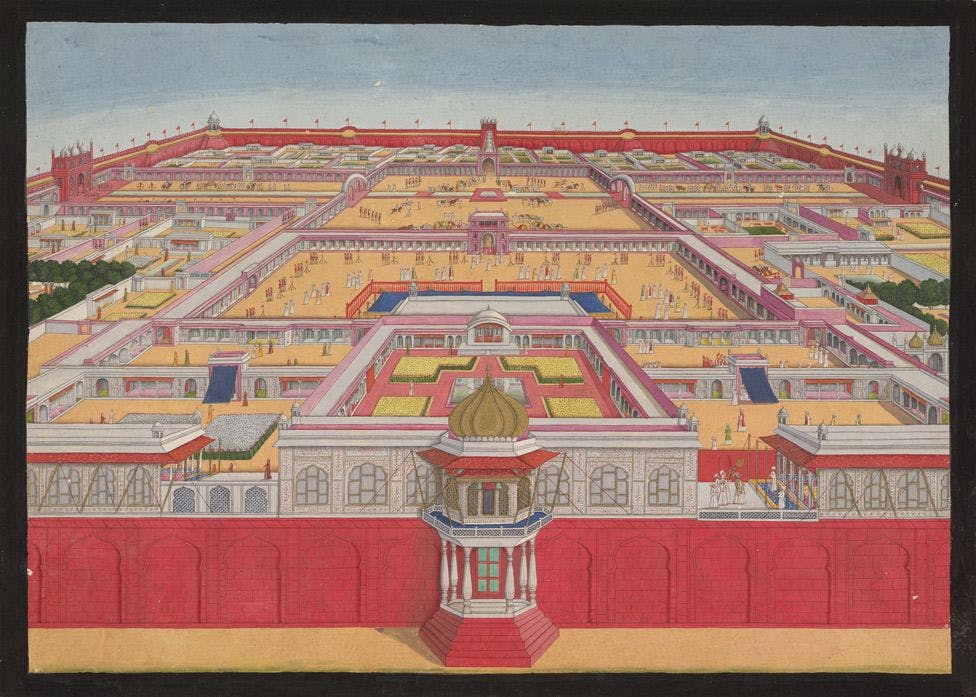 A bird’s eye view of the Red Fort, 1785