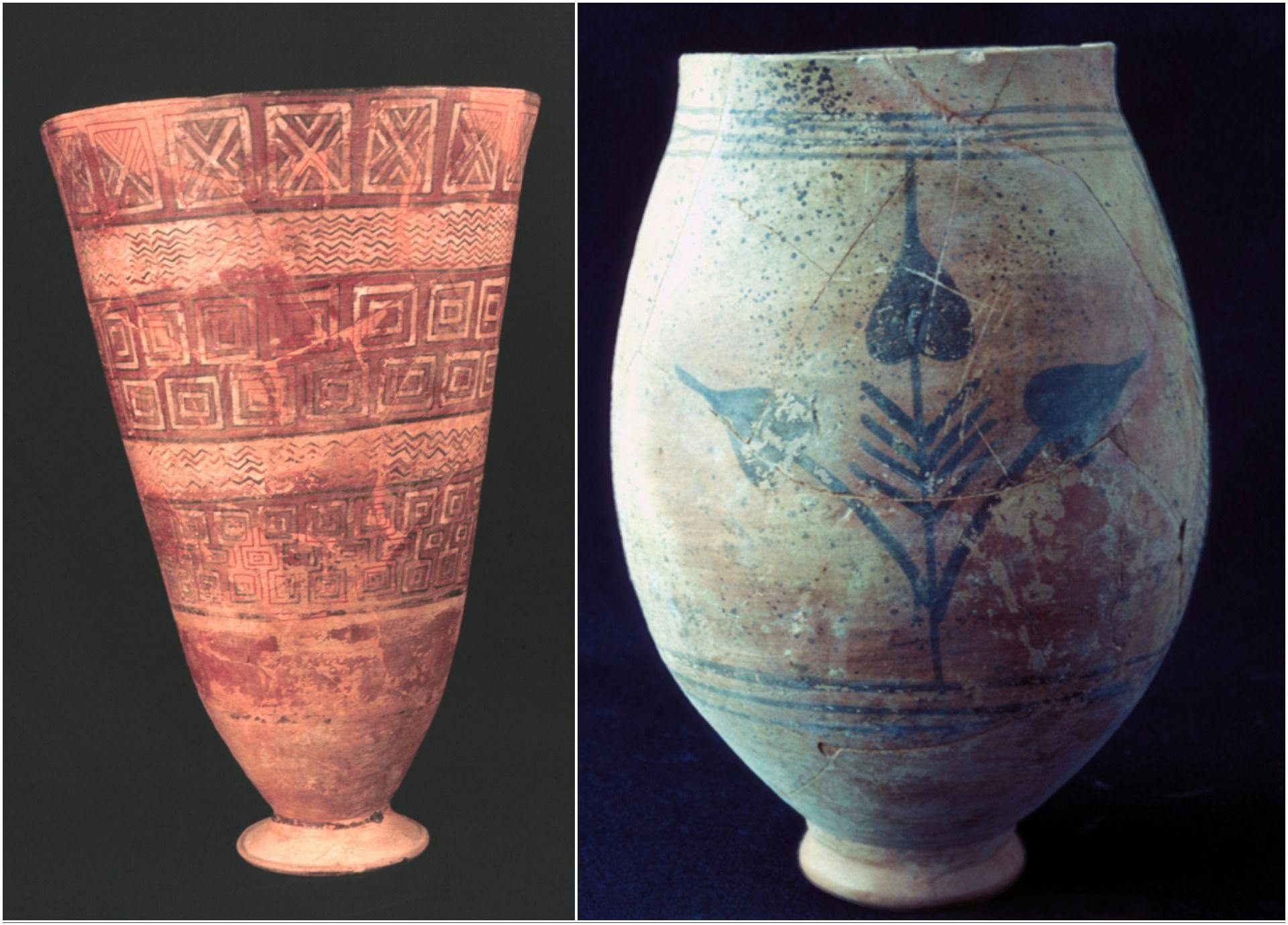 Kachi Beg style pottery and Mundigak style pottery with Pipal leaf motif