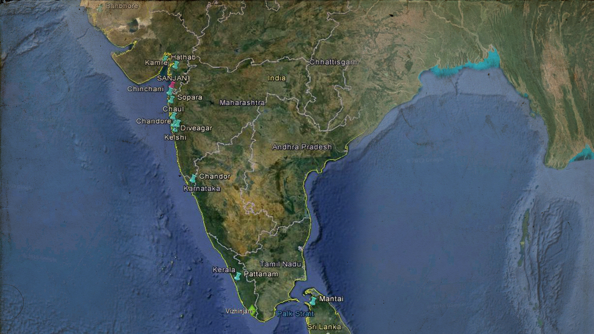 Medieval India sites on the western coast of South Asia