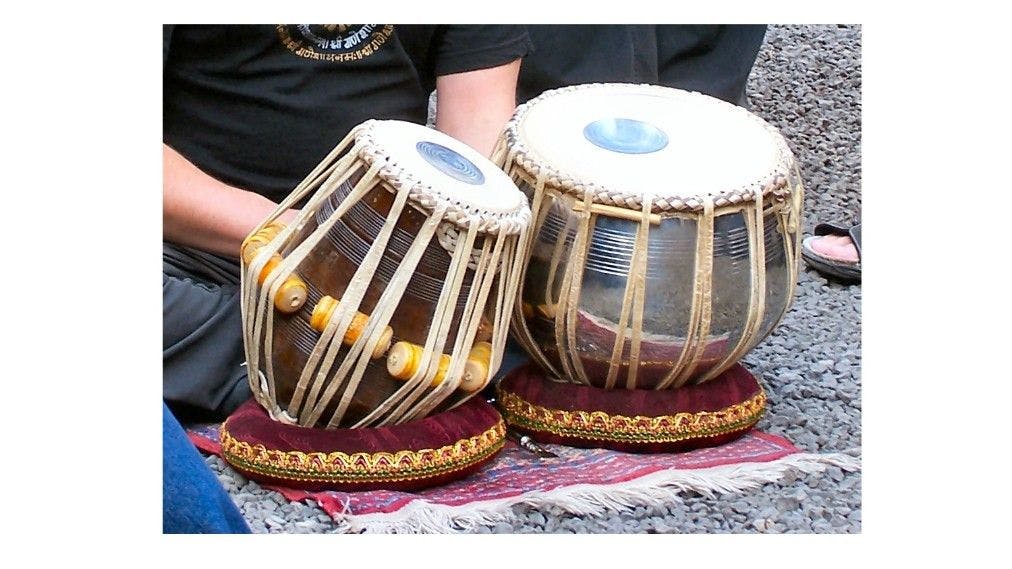Tabla is played with fingers for tonal variation