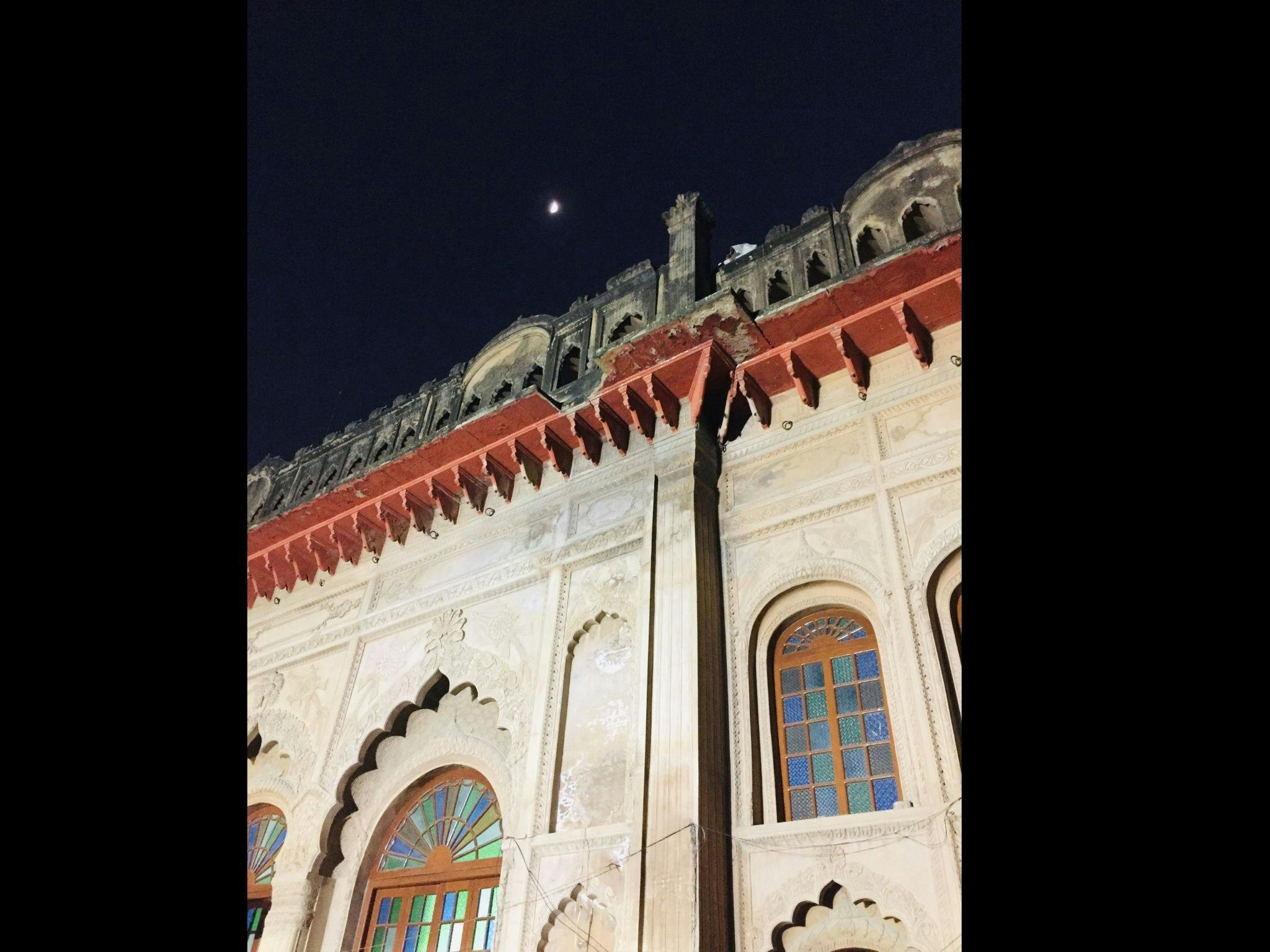 A view of the Imambara at night