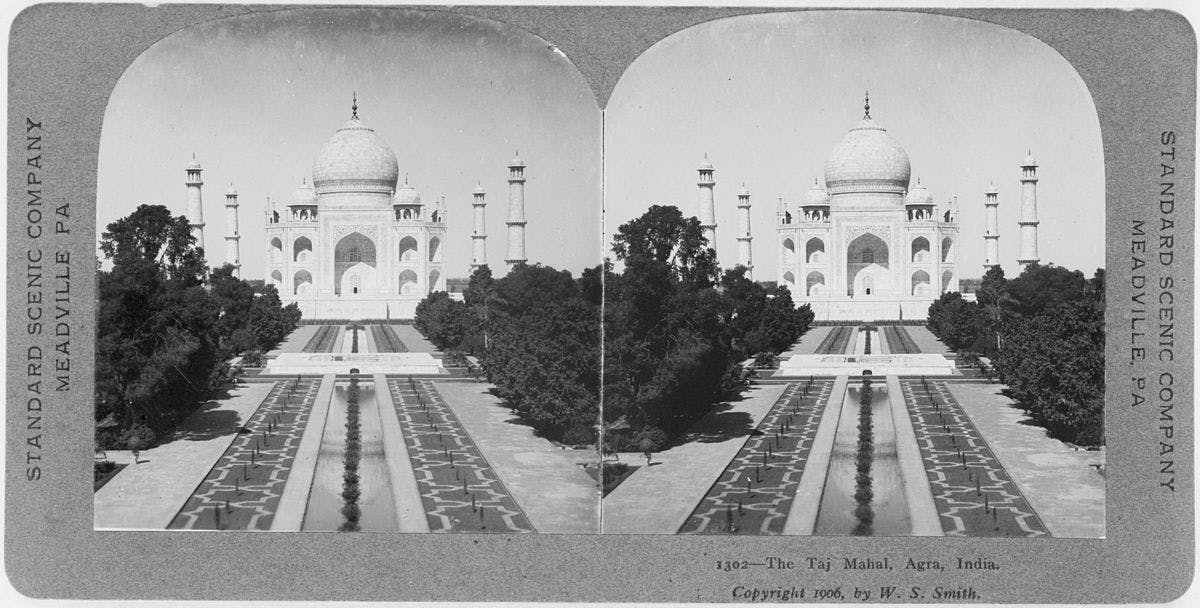 Photograph of Taj Mahal published by Standard Scenic Company, 1906