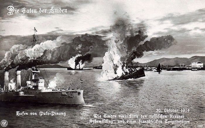 Emden attacking Penang in 1914