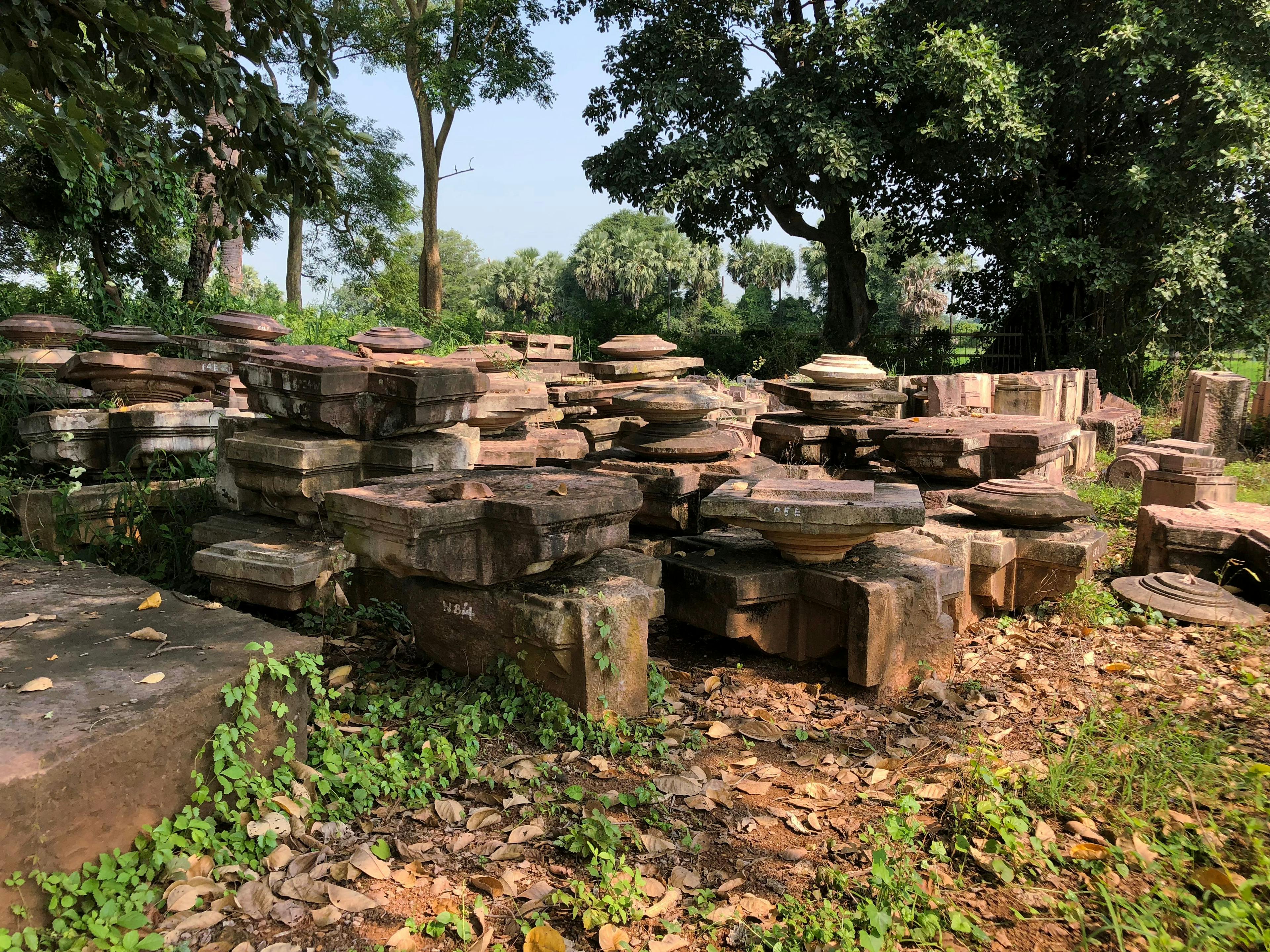 Remains around the temple