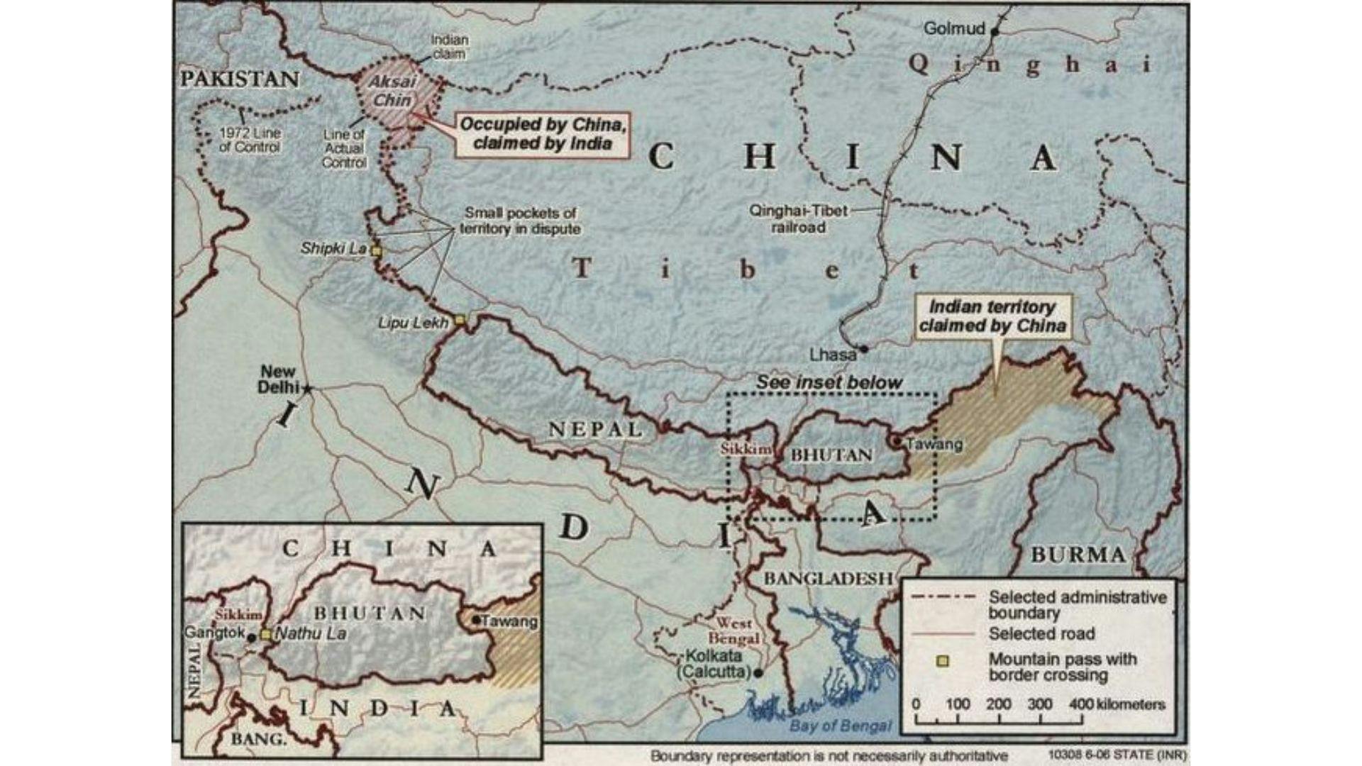 China India CIA map border disputes | Wikimedia Commons