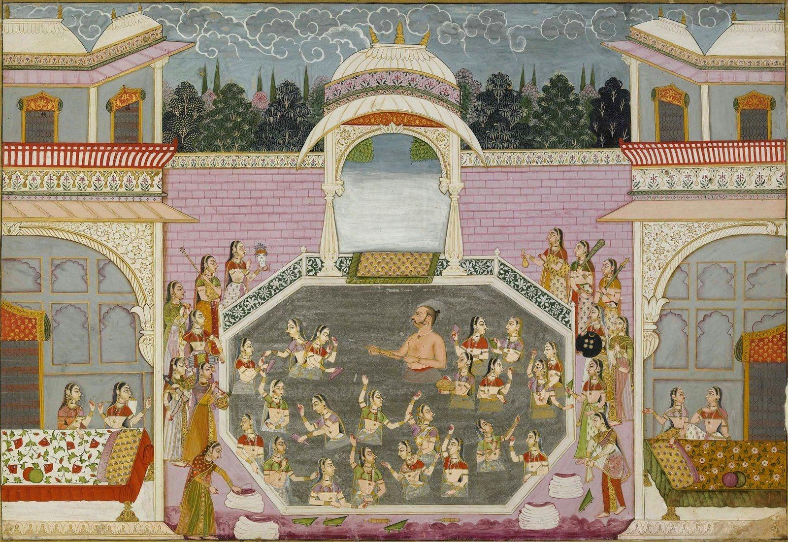 Maharaja Bakhat Singh rejoices during Holi, Nagaur, c. 1748–50