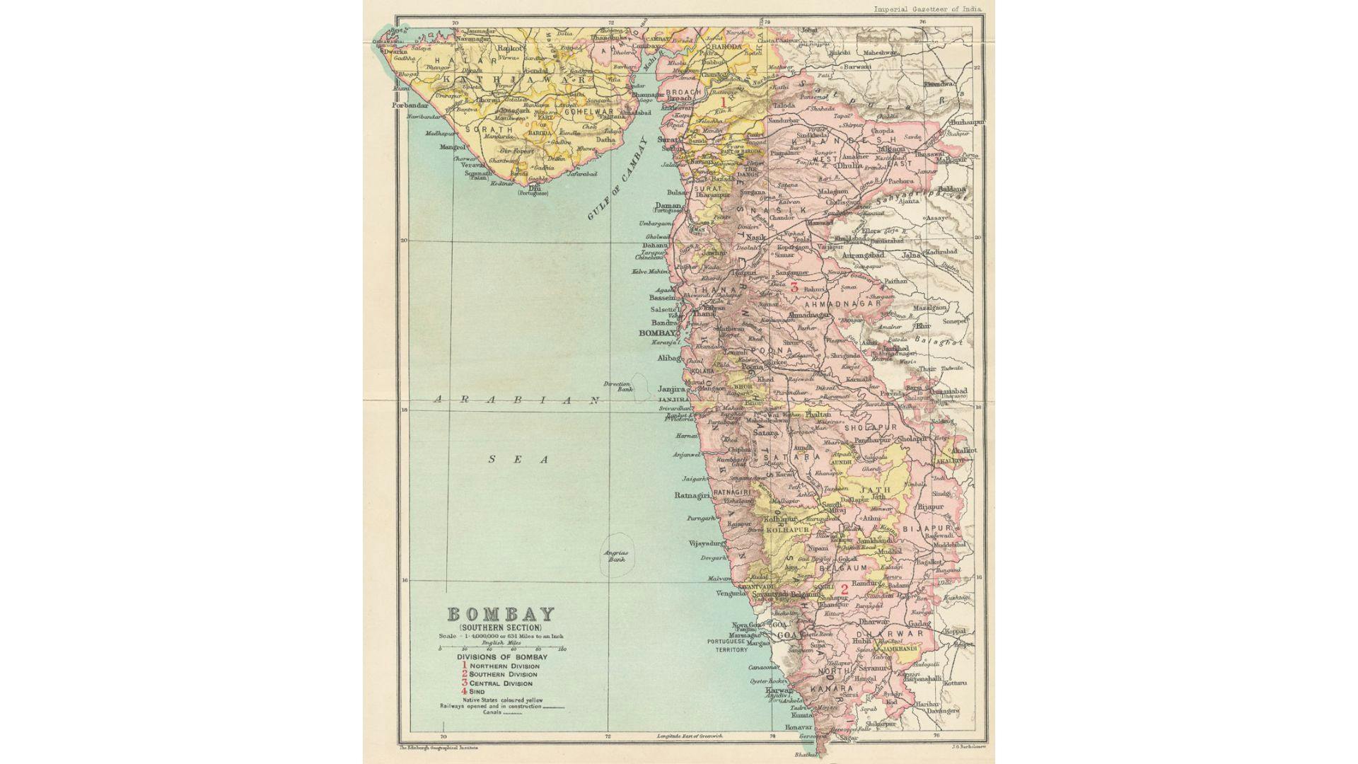 Map of Bombay Presidency Southern Section (Deccan) | Wikimedia Commons