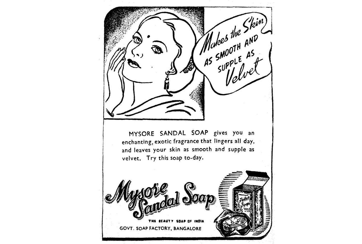 An early advertisement for the Mysore Sandal Soap