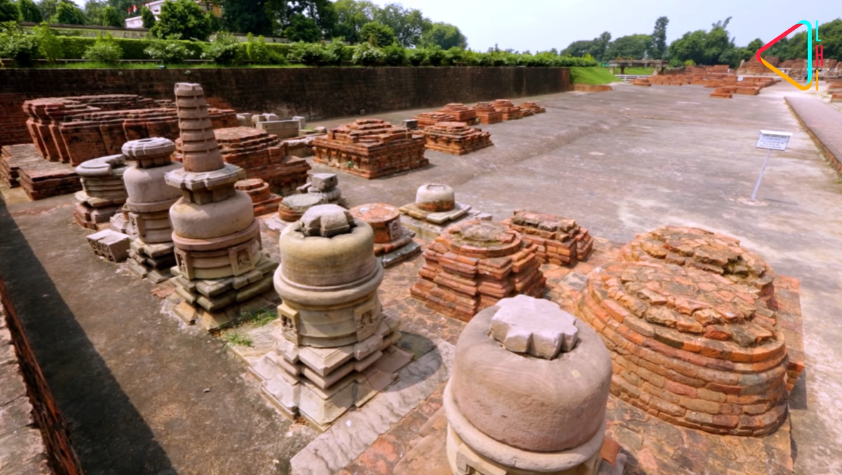 Votive Stupas at Sarnath; They are usually constructed to commemorate yatras or to gain spiritual benefits