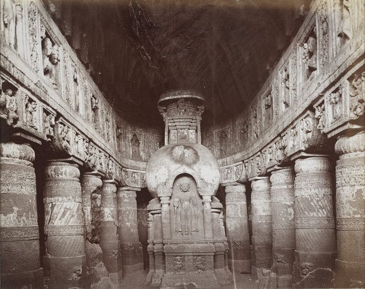 Interior of Cave XIX, Ajanta