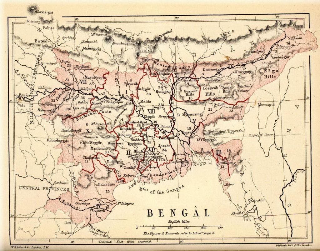 Map of the Bengal Province (1880)