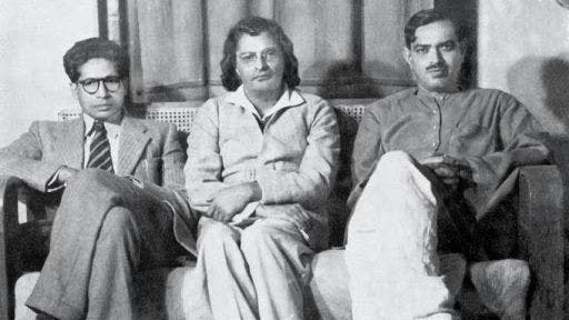 Bachchan, Pant and Dinkar at a meeting in Allahabad