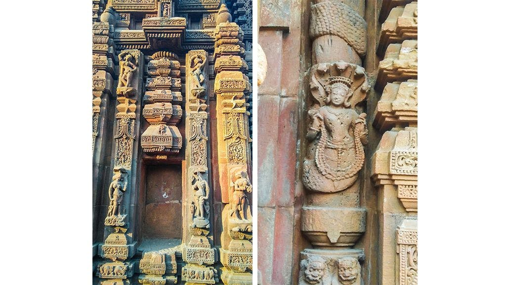 Beautiful carvings on the walls of the temple