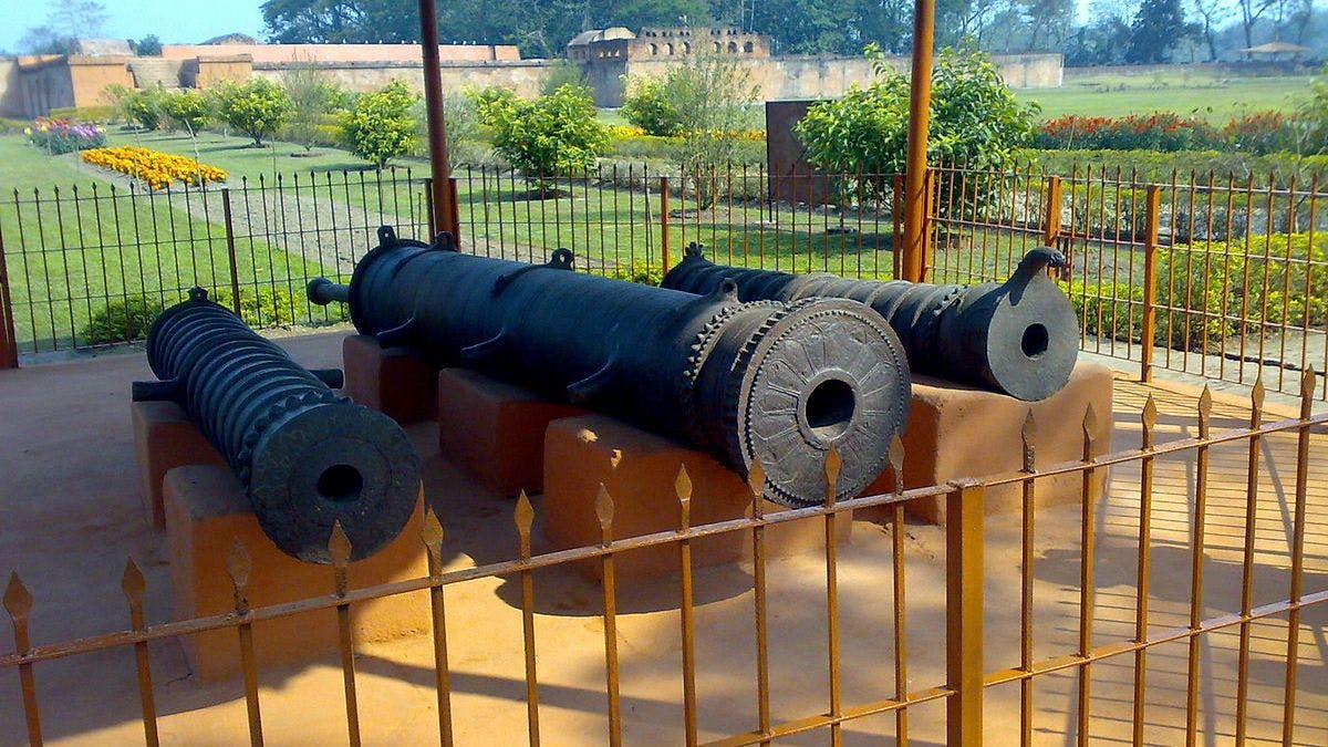 Cannons displayed at Talatal Ghar