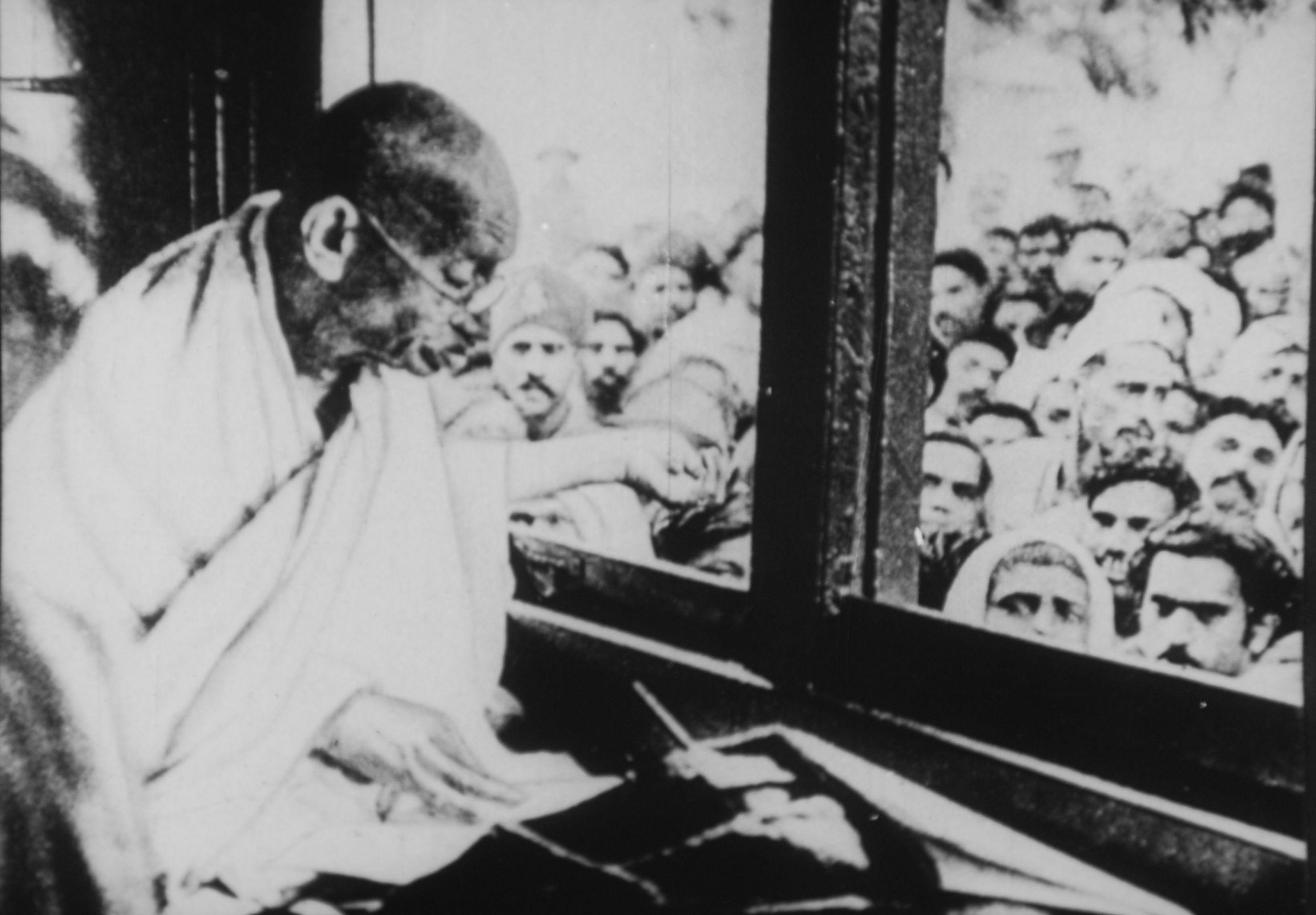 Gandhi, on the way to Noakhali