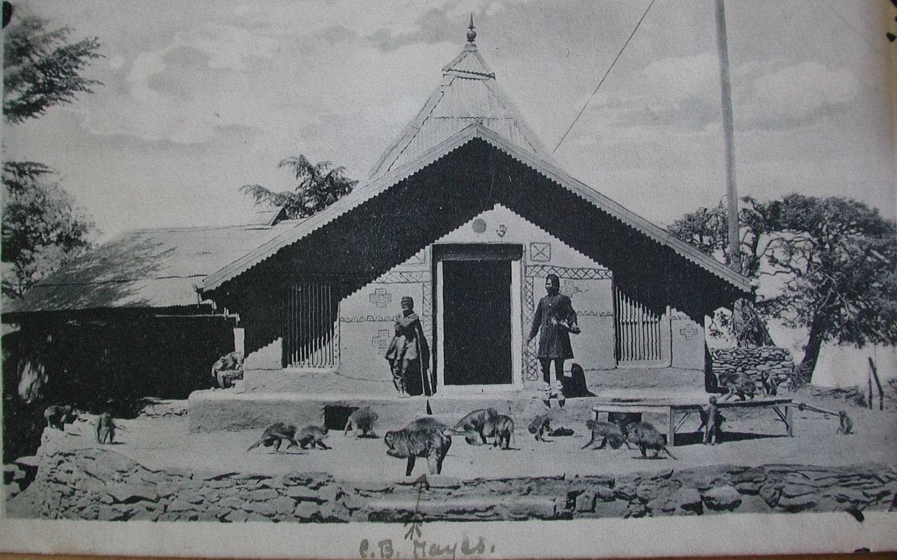 An old postcard of the Jakhoo Temple, 1910