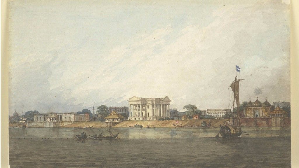 Watercolour painting of Murshidabad by Robert Smith circa 1814-1815