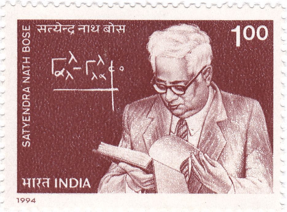 Stamp commemorating Satyendranath Bose, issued by the Government of India in 1994