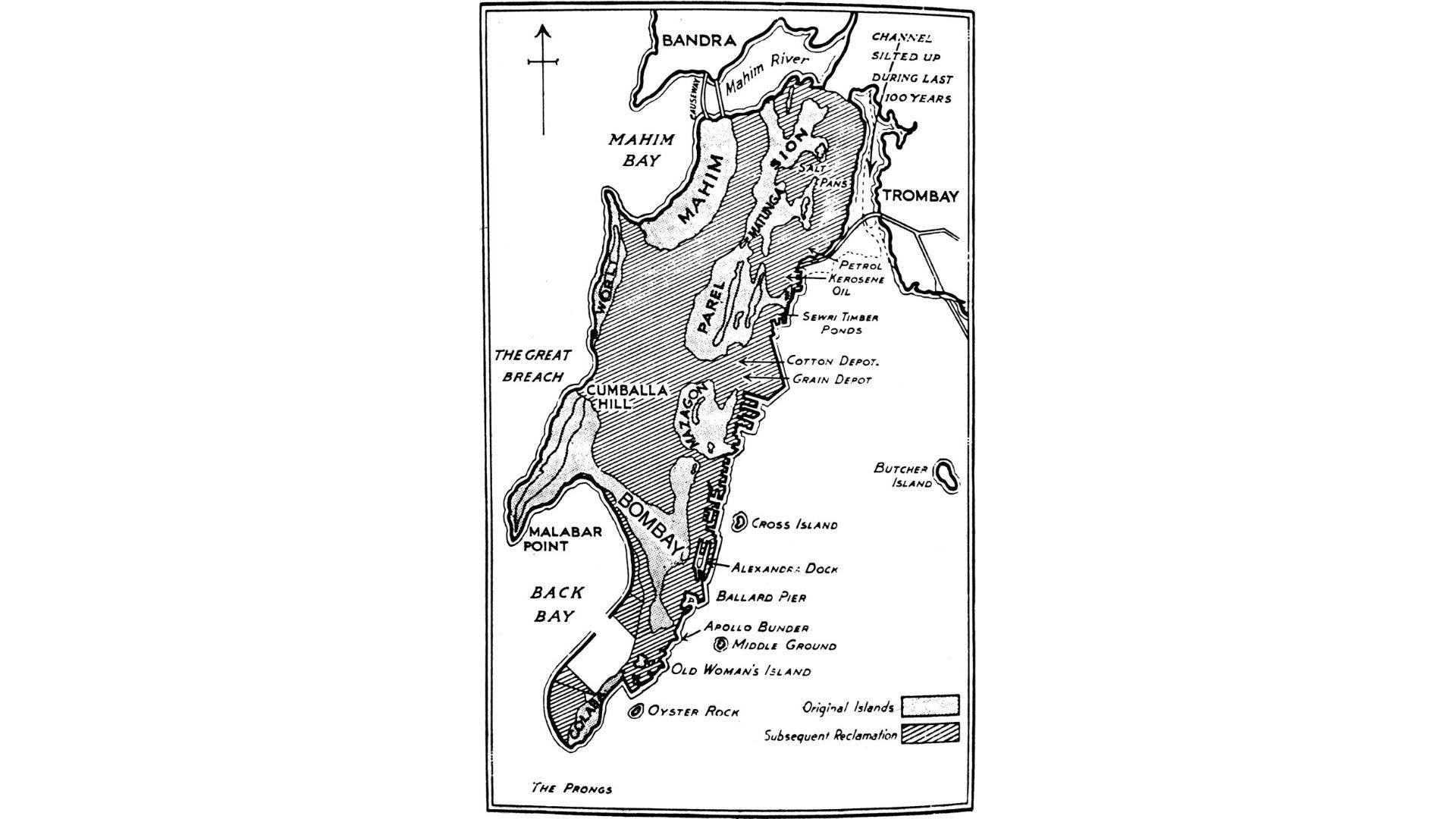 The Seven Islands of Bombay and the reclaimed land