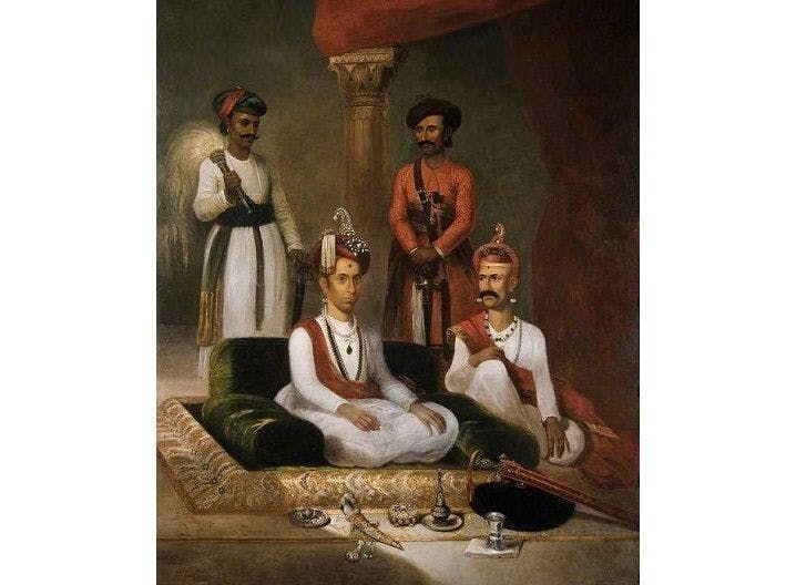 Madhav Rao Narayan with Nana Fadnavis and attendants Poona, 1792